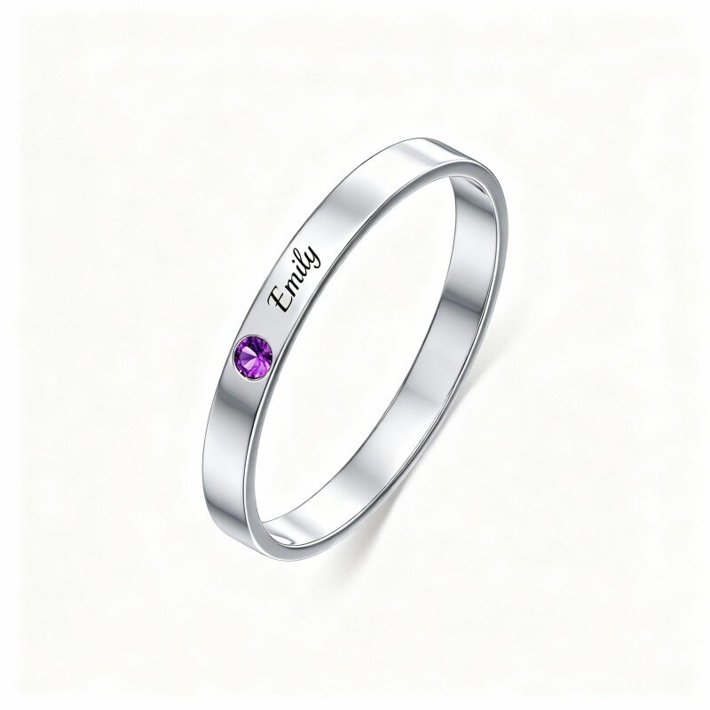 18K White Gold Personalized Classic Name Ring-1