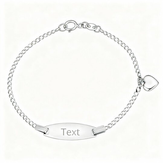 10K White Gold Personalized Engraving Identification Bracelet
