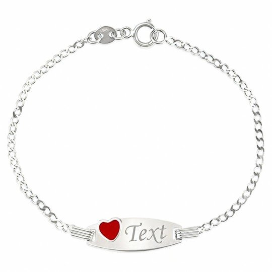 10K White Gold Personalized Engraving Identification Bracelet
