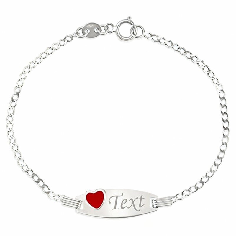 Pulsera de identificación grabada personalizada en oro blanco de 10 quilates-19
