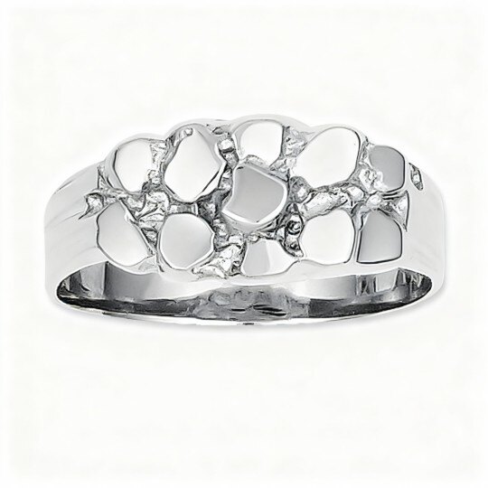 10K White Gold Personalized Engraving Ring