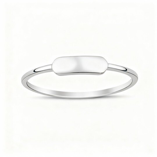 10K White Gold Personalized Engraving Ring