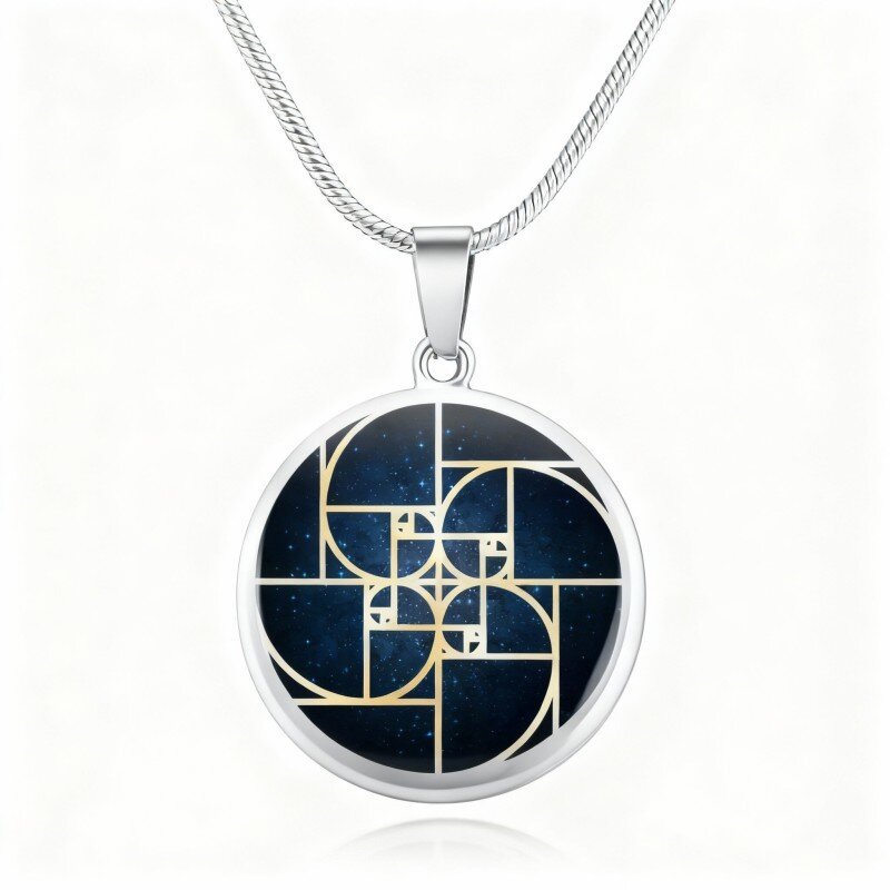 10K White Gold Personalized Engraving & Round & Tetragrammaton Pentagram Pendant Necklace-1