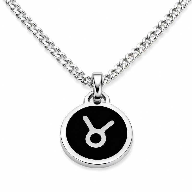 9K White Gold Personalized Initial Letter Pendant Necklace for Men-1