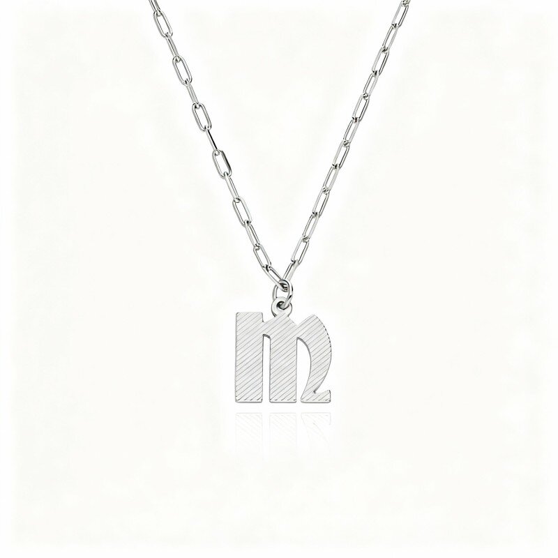 18K witgouden gepersonaliseerde ketting met initiaalhanger-1