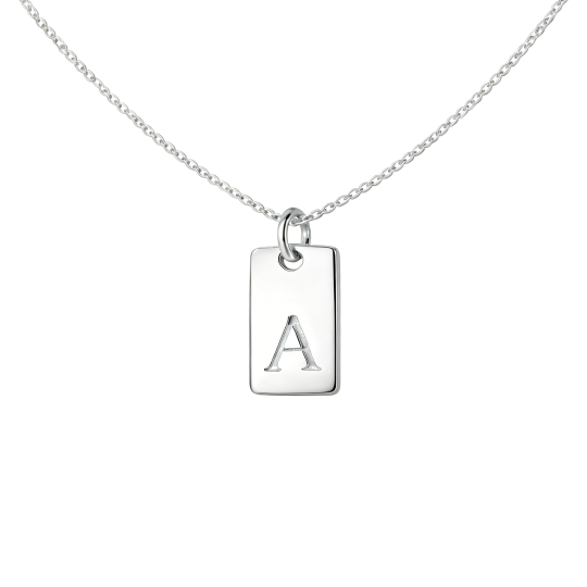 Colar com Pendente Personalizado com Inicial em Ouro Branco 10K