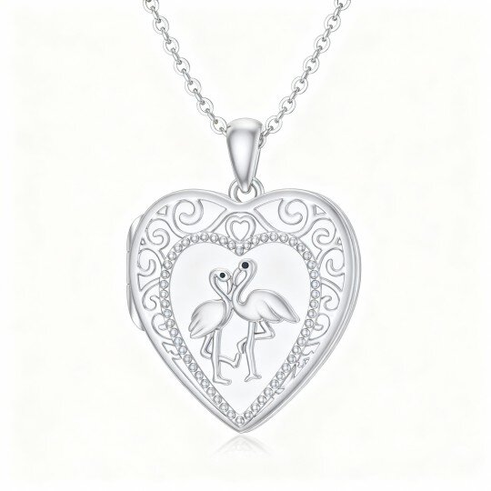 10K White Gold Personalized Photo & Heart Pendant Necklace
