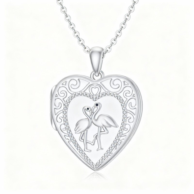 10K White Gold Personalized Photo & Heart Pendant Necklace-19