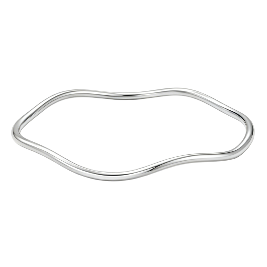 Pulsera rígida lisa de oro blanco de 10 quilates