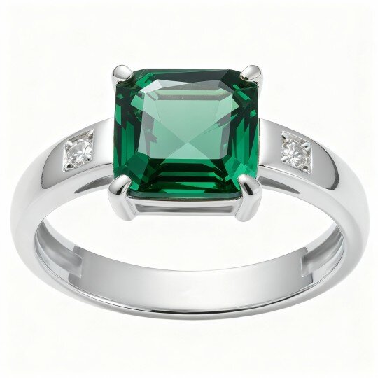 10K White Gold Princess Cut Engagement Ring