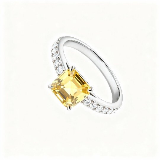 10K White Gold Princess Cut Engagement Ring