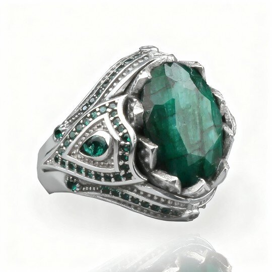 10K White Gold Ring for Men