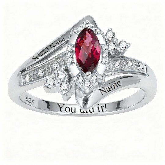 Anillo de oro blanco de 10 quilates con circonita cúbica