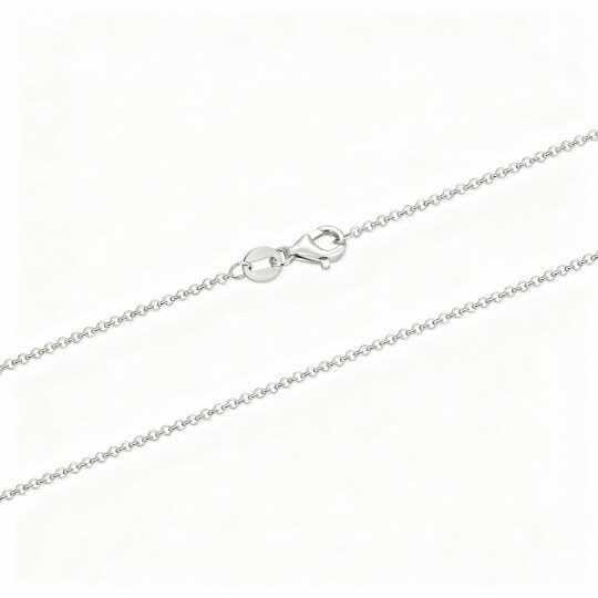 10K White Gold Rolo Chain Necklace