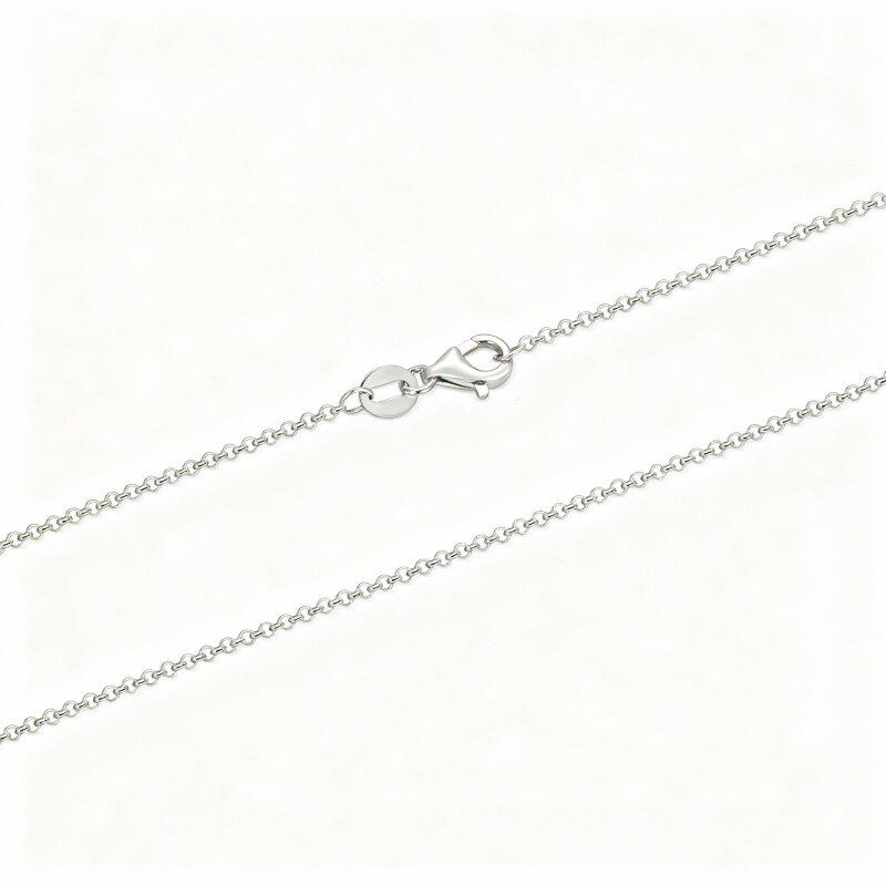 10K White Gold Rolo Chain Necklace-1