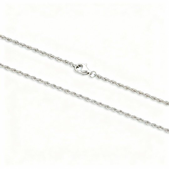 10K White Gold Rope Chain Necklace
