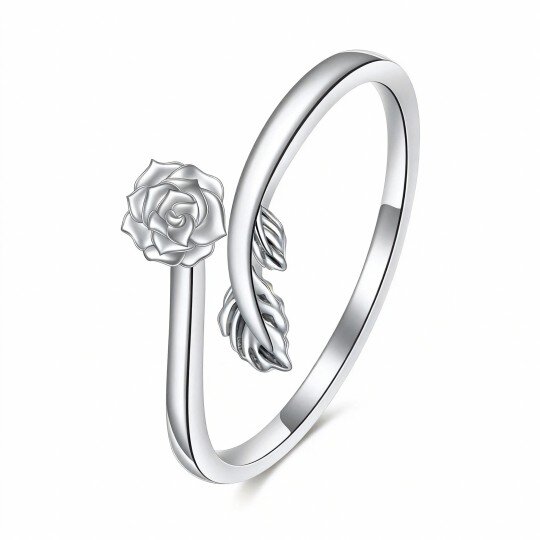 10K White Gold Rose Open Ring