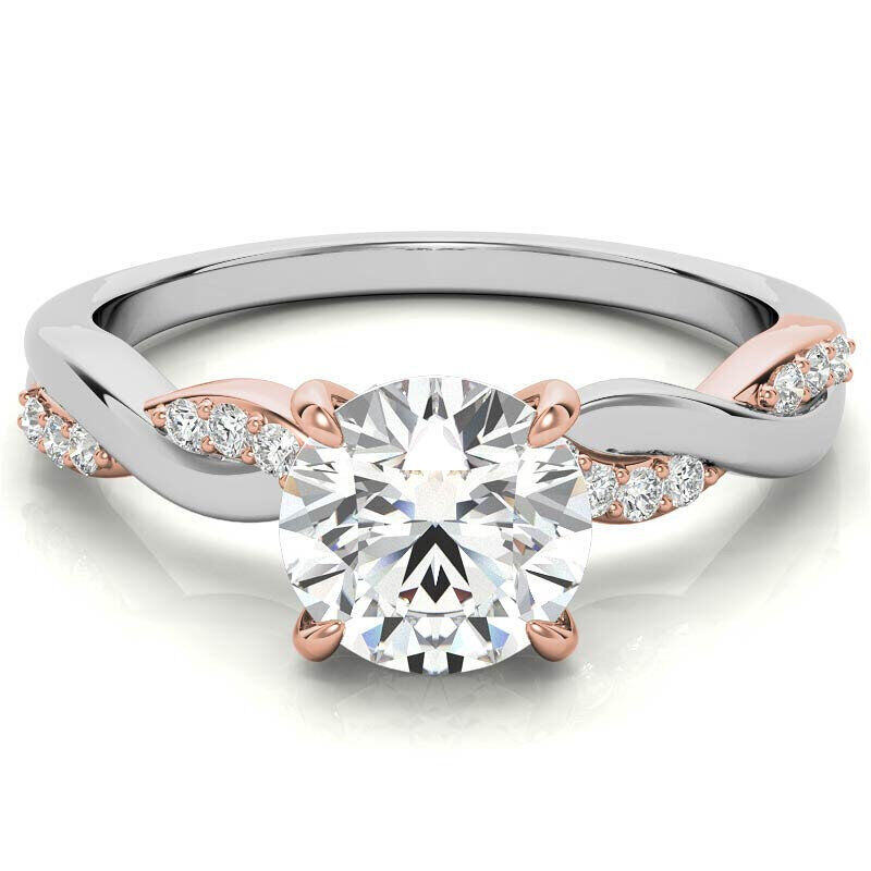 10K White Gold Round Cut Engagement Ring-1