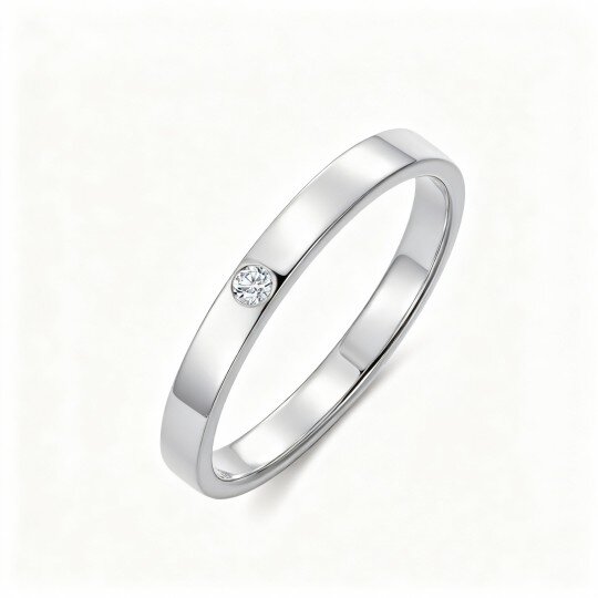 10K White Gold Round Cut Moissanite Ring for Men