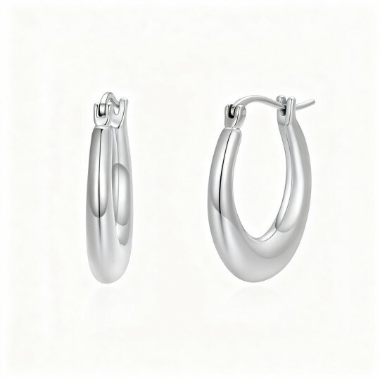 10K White Gold Round Drop Earrings