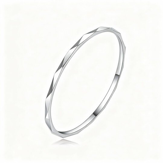 10K White Gold Round Stackable Ring