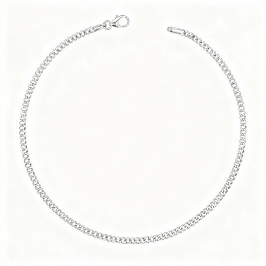 Fußkettchen aus 10-karätigem Weißgold