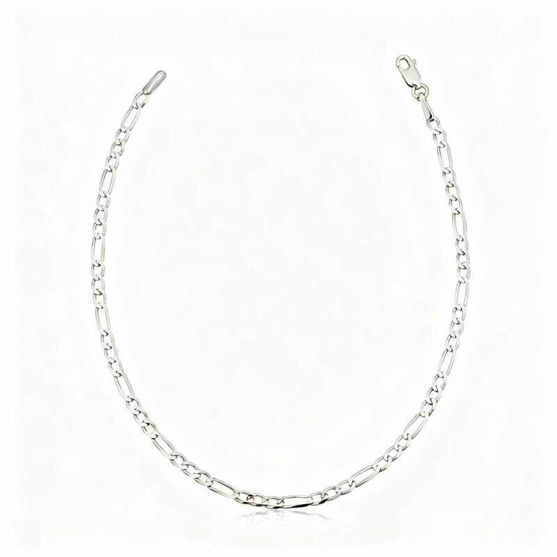 10K White Gold Single Chain Anklet-10