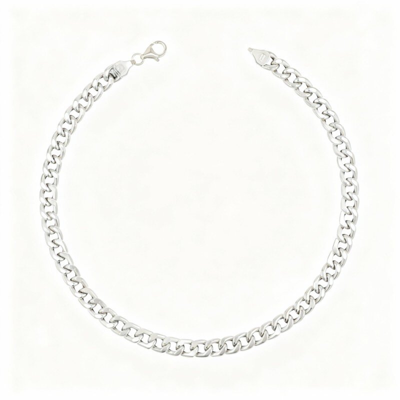 18K White Gold Single Chain Anklet-1