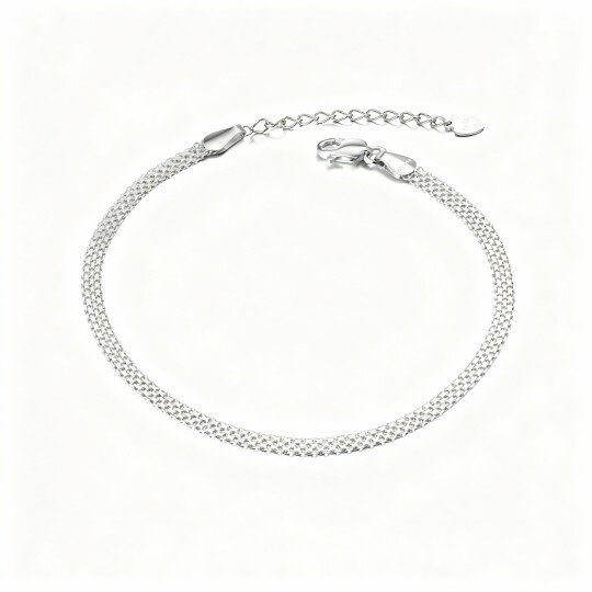 10K White Gold Single Chain Anklet