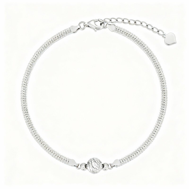 Fußkettchen aus 10-karätigem Weißgold-15