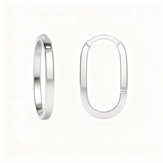 10K White Gold Sisters Hoop Earrings