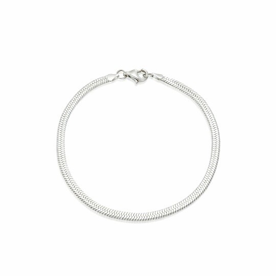 10K White Gold Snake Chain Bracelet