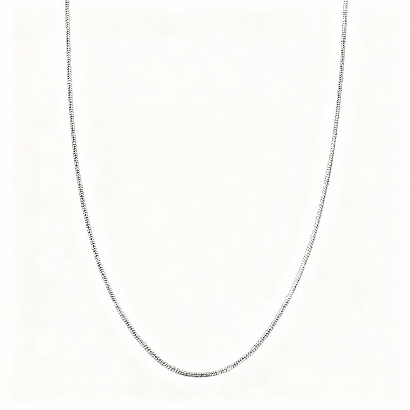 Collier chaîne serpent en or blanc 14 carats-1