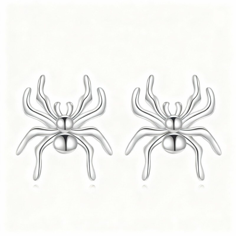 Pendientes de araña de oro blanco de 10 quilates-1