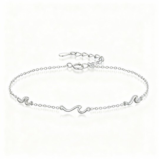 10K White Gold Spray Charm Bracelet