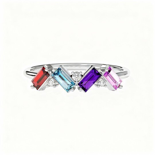 10K White Gold Cubic Zirconia Square Ring