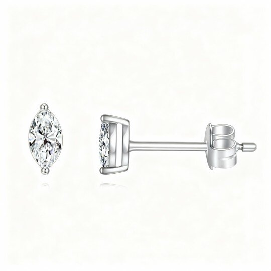10K White Gold Cubic Zirconia Stud Earrings