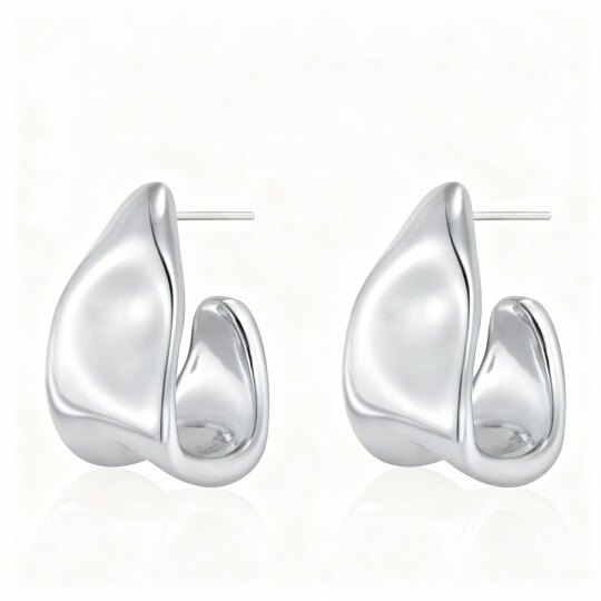 10K White Gold Stud Earrings
