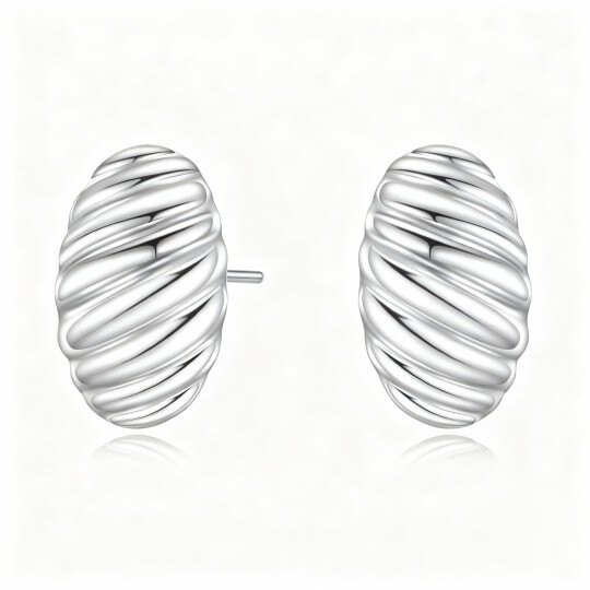 10K White Gold Stud Earrings