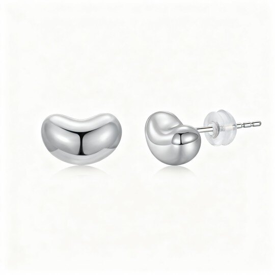 10K White Gold Stud Earrings