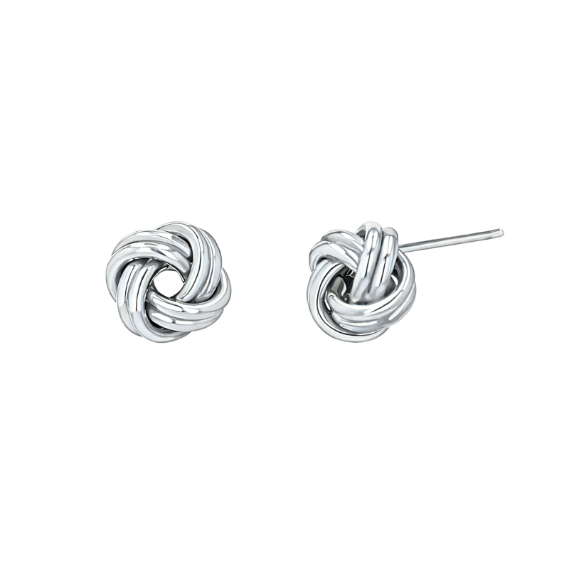 Pendientes de botón de oro blanco de 18 quilates-1