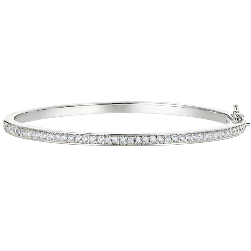 Pulsera de tenis de oro blanco de 10 quilates con circonitas cúbicas-1