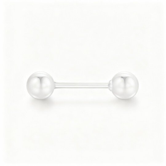 10K White Gold Tongue Jewelry