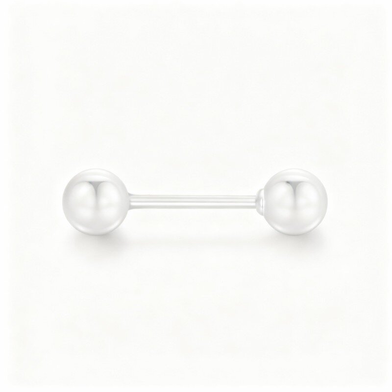 Joyería de lengua de oro blanco de 10 quilates-1