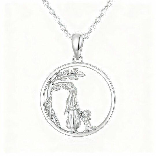 Colar com pendente Árvore da Vida e Mãe e Filha em ouro branco 10K