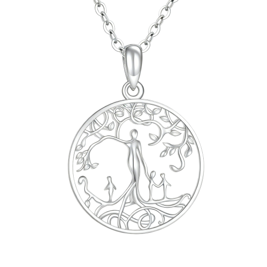 Collana con ciondolo Albero della Vita in oro bianco 10 carati