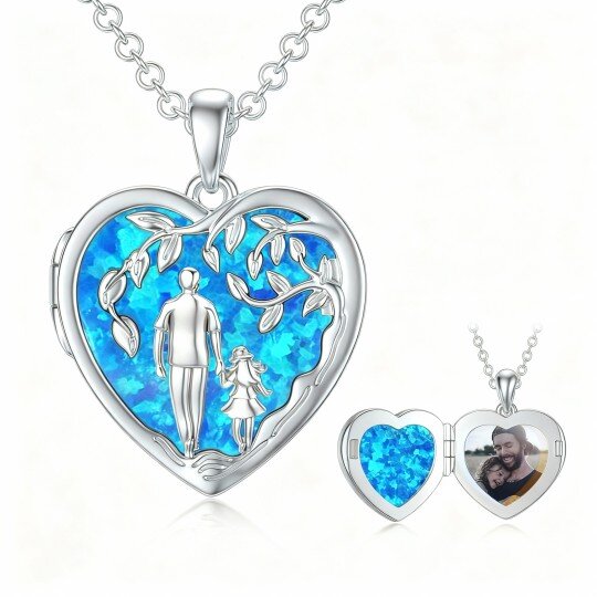 10K White Gold Tree Of Life & Personalized Photo Personalized Photo Locket Necklace