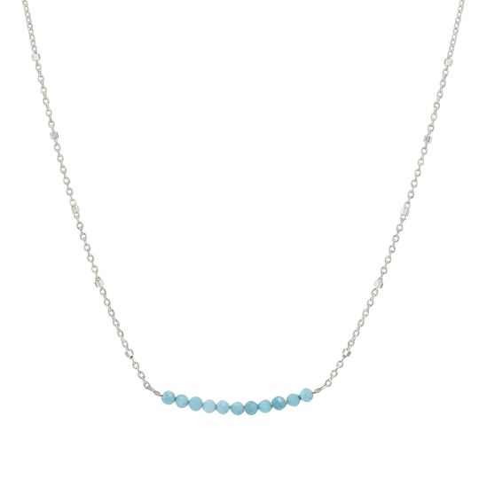 Naszyjnik z łańcuszkiem kablowym z 18-karatowego białego złota z turkusem