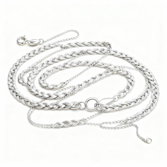 10K White Gold Wheat Chain Necklace