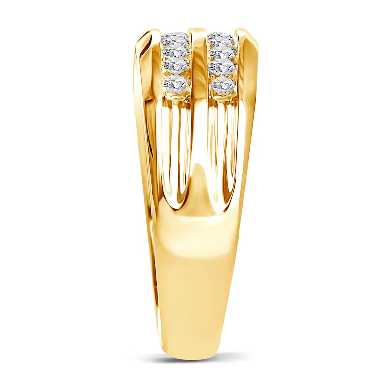 10K Rose Gold 0.25 CT. T.W Round Lab Created Diamond Custom Wedding Ring for Men D Color VVS1 Clarity 3EX IGI Certified-3